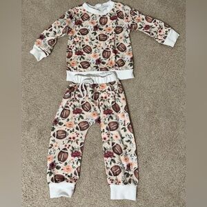 Floral Football Print Kids sweatsuit